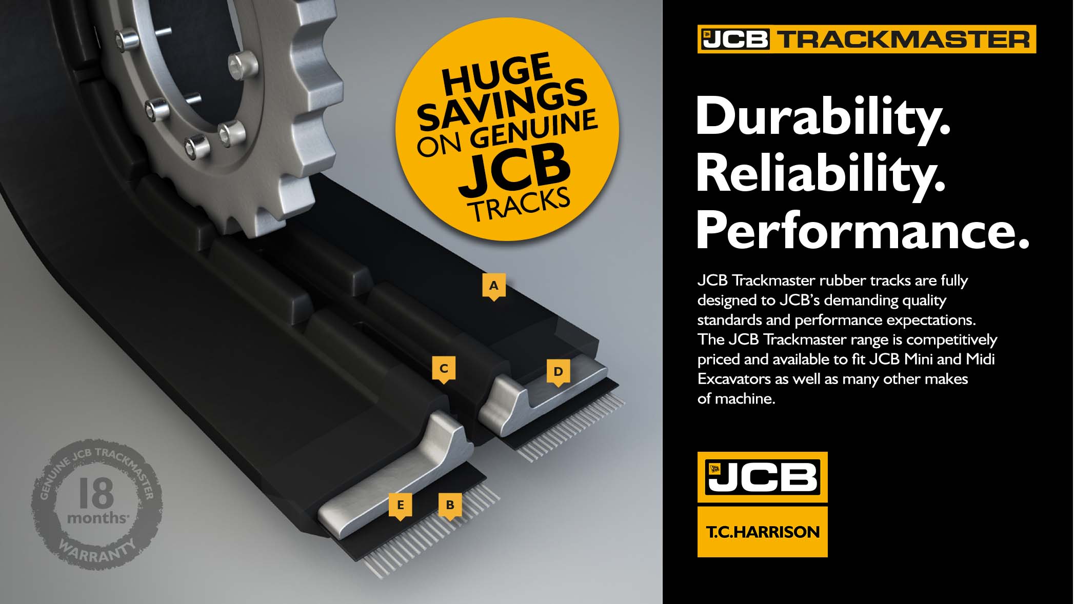 Оригинальные гусеницы JCB размер 16x9